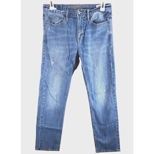 American Eagle Relaxed Straight Jeans mens 30X32 (32X31) Blue Core Flex